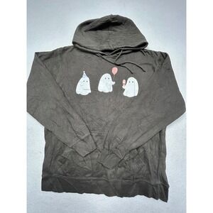 Delta Fleece Hoodie Cotton Polyester Black Ghost Graphic Medium Mens